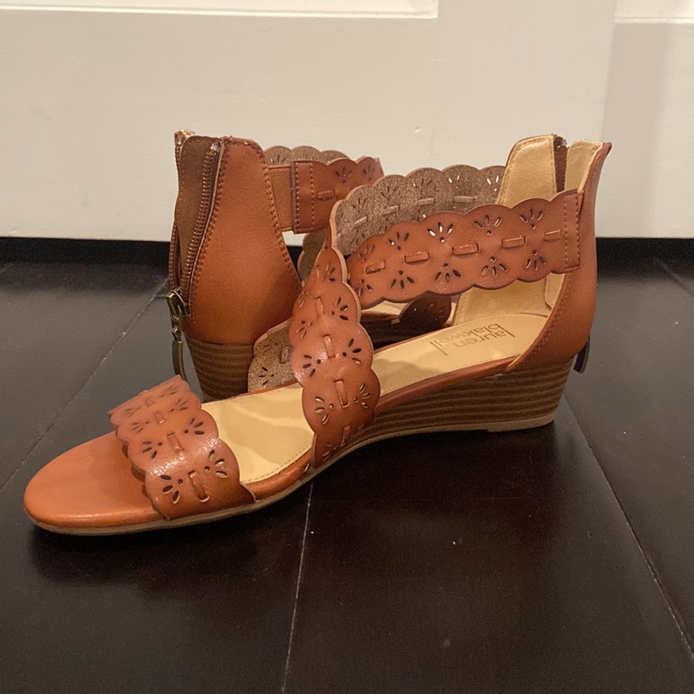 Wedge Sandals in Cognac